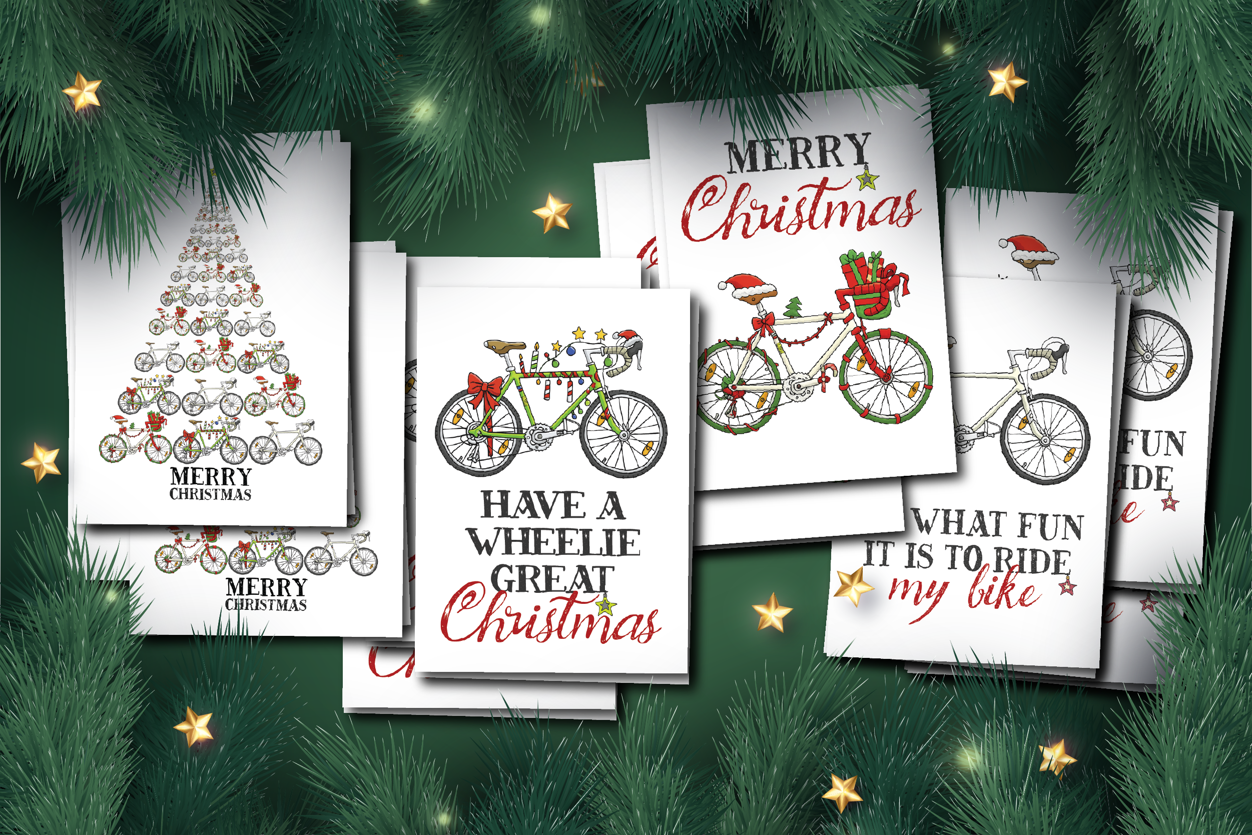 Pack of 12 A6 Charity Christmas Cards (Three of Each Design)